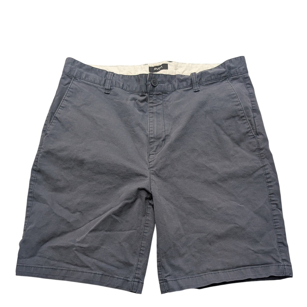 RVCA Daggers Fit Shorts Mens 34 Gray Chino Cotton Stretch Skater Casual